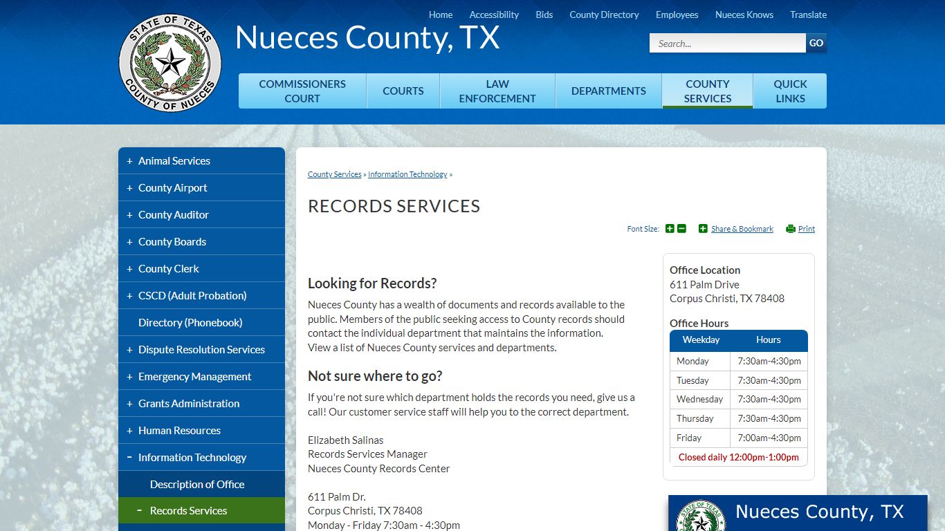 Records Services | Nueces County, TX